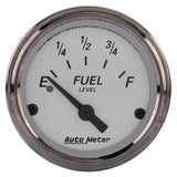AutoMeter Gauge Fuel Level 2-1/16in. 240 Ohm(e) to 33 Ohm(f) Elec American Platinum - 1906