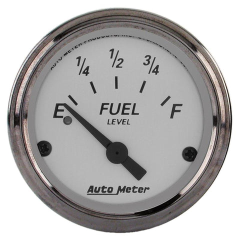 AutoMeter Gauge Fuel Level 2-1/16in. 240 Ohm(e) to 33 Ohm(f) Elec American Platinum - 1906