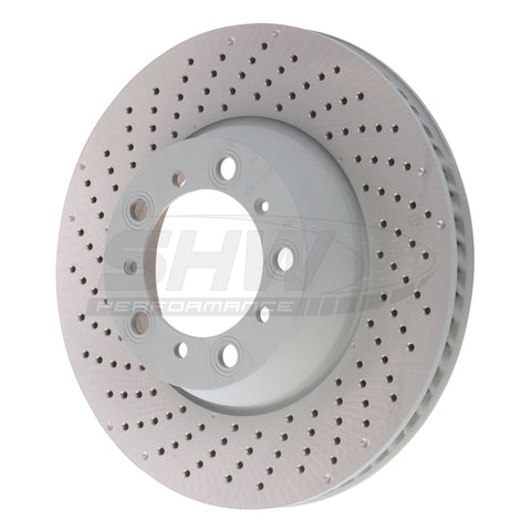 SHW 17-21 Porsche 911 Carrera 3.0L w/o Ceramic Brakes Left Rear Drilled MB Brake Rotor (9P1615601) - PRL31524