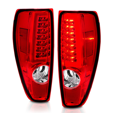 ANZO 2004-2012 Chevrolet Colorado/ GMC Canyon LED Tail Lights w/ Light Bar Chrome Housing Red/Clear - 311384