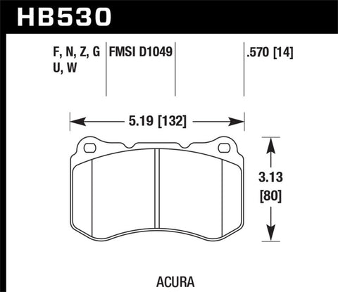 Hawk HP+ Street Brake Pads - HB530N.570