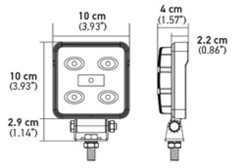 Hella ValueFit Work Light 4SQ LED MV CR LT - 357107001