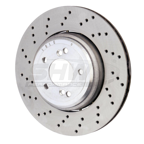 SHW 08-13 BMW M3 4.0L Left Rear Cross-Drilled Lightweight Brake Rotor (34212283803) - BRL42853