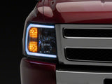 Raxiom 07-13 Chevrolet Silverado 1500 Axial Headlights w/ SEQL LED Bar- Blk Housing (Clear Lens) - S138004