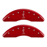 MGP 4 Caliper Covers Engraved Front & Rear Tiffany Snake Red finish silver ch - 10200SSNKRD