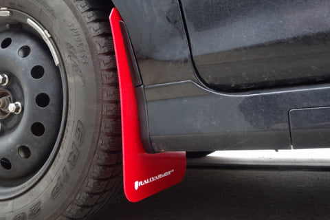 Rally Armor 13-19 Ford Fiesta ST Red UR Mud Flap w/White Logo - MF29-UR-RD/WH
