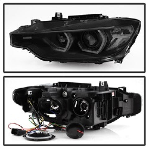 Spyder 12-14 BMW F30 3 Series 4DR Projector Headlights - LED DRL - Blk Smoke PRO-YD-BMWF3012-DRL-BSM - 5085047