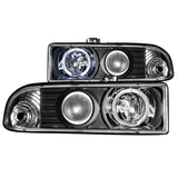 ANZO 1998-2005 Chevrolet S-10 Projector Headlights w/ Halo Black - 111015