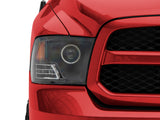 Raxiom 09-18 RAM 1500 Super White LED Halo Projector Headlights- Black Housing (Clear Lens) - R110150