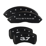 MGP 4 Caliper Covers Engraved Front 2015/Mustang Engraved Rear 2015/50 Black finish silver ch - 10200SM52BK