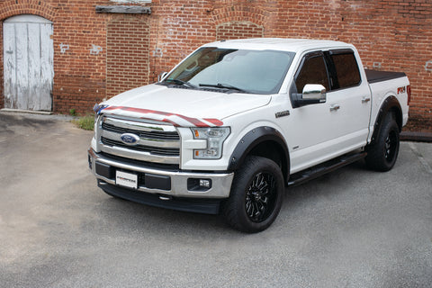 Stampede 2015-2019 Ford F-150 Crew Cab Pickup Tape-Onz Sidewind Deflector 4pc - Smoke - 61100-2
