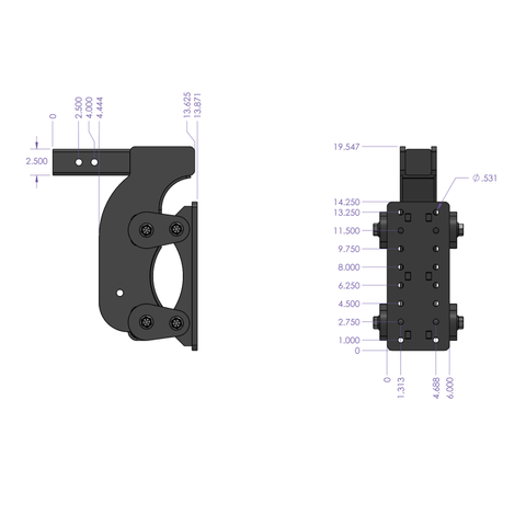 Gen-Y The Boss Torsion-Flex Pintle Plate 2.5in Shank 15in Drop 21K Hitch w/GH-0100 Stabilizer Kit - GH-1501