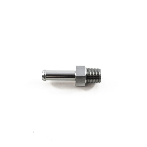 DeatschWerks 1/8in NPT Male Thread 1/4in Hose Barb - Anodized Matte Black - 6-02-0915-B