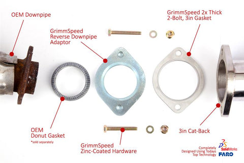 GrimmSpeed Subaru Downpipe to 3in Catback Adapter - 077046