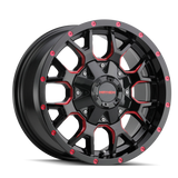 Mayhem 8015 Warrior 17x9 / 5x127 BP / 18mm Offset / 87mm Hub Black w/ Prism Red Wheel - 8015-7952BTR18
