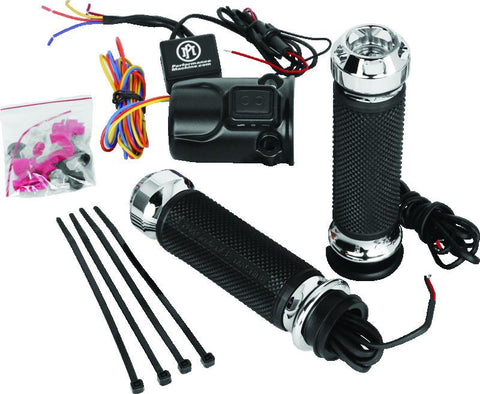 Performance Machine FLTRX TBW Heated Grips Apex - Chrome - 0063-2095-CH
