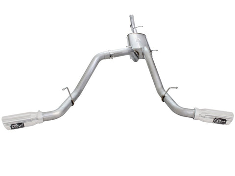 aFe Mach Force-XP Exhaust 3in Cat-Back SS 14-15 GM 1500 Trucks 4.3L/5.3L Dual Split w/ Polished Tip - 49-44057-P