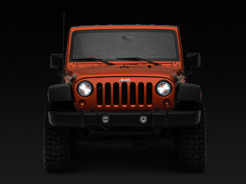 Raxiom 97-18 Jeep Wrangler TJ/JK Axial Spider LED Headlight w/ Amber DRL- Chrome Hsng (Clear Lens) - J108047