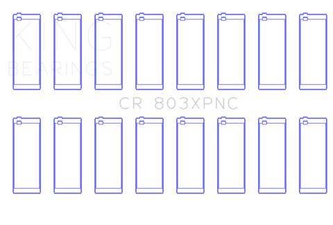 King Chevrolet Small Block 265ci/283ci/327ci (Size STDX) Coated Performance Rod Bearings - Set of 8 - CR803XPNCSTDX
