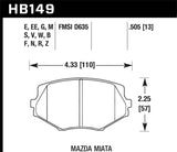 Hawk 1994-1997 Mazda Miata HPS 5.0 Front Brake Pads - HB149B.505