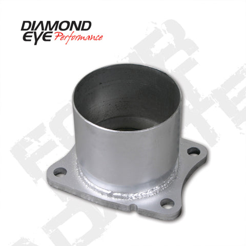 Diamond Eye ADAPTER 4-BOLT FLANGE 4in INNER DIA CLAMP-ON AL: 01-05 CHEVY/GMC 6.6L 2500/3500 CHV-FBA - 321045
