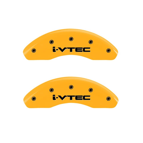 MGP 2 Caliper Covers Engraved Front I-Vtec Yellow Finish Black Characters 2009 Honda Civic - 20143FIVTYL