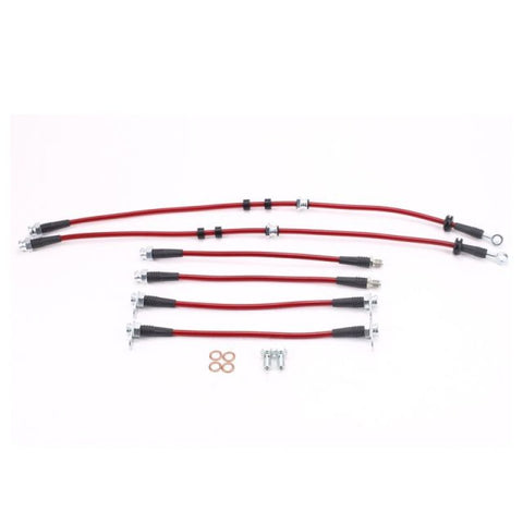 Power Stop 09-15 Mitsubishi Lancer Front & Rear SS Braided Brake Hose Kit - BH00081
