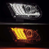 AlphaRex 10-12 Ford Mustang PRO-Series Projector Headlights Plank Style Chrome w/Top/Bottom DRL - 880111