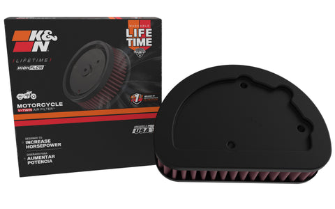 K&N Replacement Unique Air Filter 6.625in L x 4.75in W x 1.625in H with 1 Flange for Harley-Davidson - HD-1614