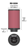 K&N Filter Universal Rubber Filter 5in Flange ID / 6.5in OD / 10in Height - RU-3220