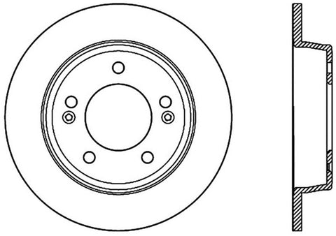 StopTech 15-17 Hyundai Elantra Drilled Left Rear Rotor - 128.51043R