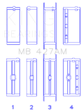 King Engine Bearings Chevrolet 173 V6 (Size +0.50mm) Main Bearing Set - MB427AM0.5