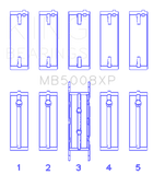 King Engine Bearings Ford ZETec 1.6/1.8/2.0 (Size +.026mm) Main Bearing Set - MB5008XP.026