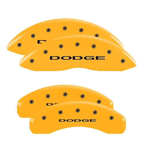 MGP 4 Caliper Covers Engraved F & R Broken D/Dodge Yellow Finish Black Char 2007 Dodge Durango - 12043SDODYL