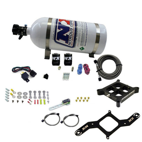 Nitrous Express 4150 Single Entry Crossbar Nitrous Plate Kit Pro-Power (100-500HP) w/10lb Bottle - 63540-10