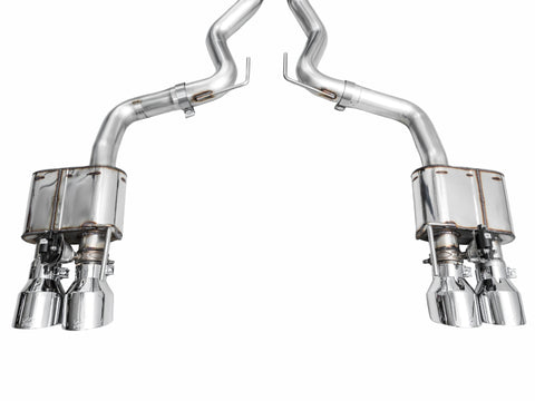 AWE 2024 Ford Mustang GT Fastback S650 RWD SwitchPath Cat-Back Exhaust w/ Quad Chrome Silver Tips - 3025-42650