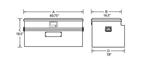 Tradesman Aluminum Flush Mount Truck Tool Box Full/Slim Line (60in.) - Black - 79460SL