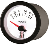 Autometer Stack 52mm 8-18V Electric Battery Voltage Gauge - White - ST3266
