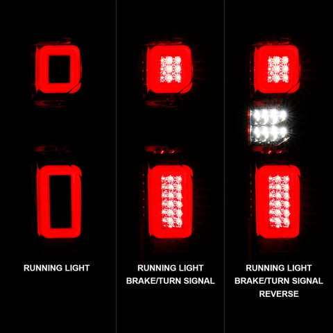 Anzo 19-21 Chevy Silverado Full LED Tailights Chrome Housing Red/Clear Lens G2 (w/C Light Bars) - 311416