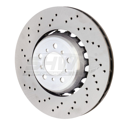 SHW 15-18 BMW M3 3.0L Left Front Cross-Drilled Lightweight Brake Rotor (34112284809) - BFL44809