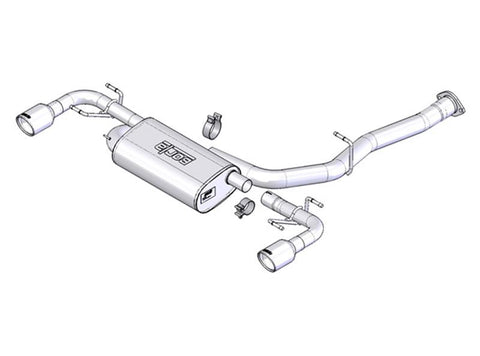 Borla 03-09 Mazda RX-8 1.3L Single Round Rolled Angle-Cut Cat-Back Exhaust - 1014015
