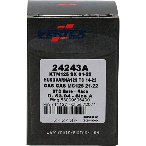 Vertex Piston 01-16 KTM 125 EXC 125cc Cast Race Piston Kit - 24243A