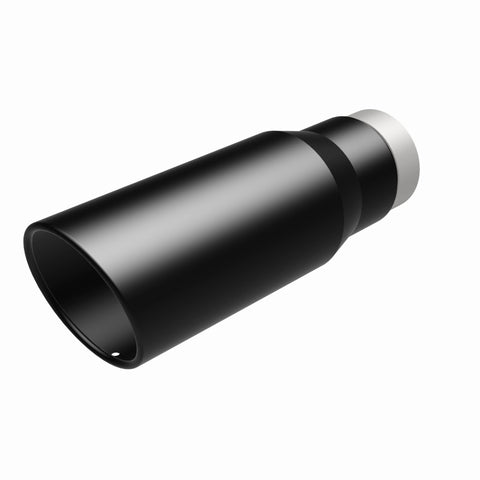 MagnaFlow Tip Stainless Black Coated Single Wall Round Single Outlet 5in Dia 3.5in Inlet 14.5in L - 35237