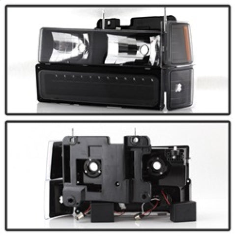 xTune 92-94 Blazer Full Size Corner/LED Bumper Headlights Black HD-JH-CCK88-LED-AM-BK-SET - 5069542