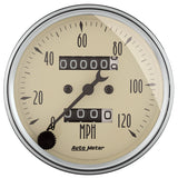 AutoMeter Gauge Speedometer 3-1/8in. 120MPH Mechanical Antique Beige - 1896