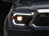 Raxiom 12-15 Toyota Tacoma Axial Series Switchback Projector Headlights- Black Housing- Clear Lens - TT23359