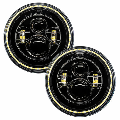 Oracle 7in High Powered LED Headlights - Black Bezel - White - 5769-001
