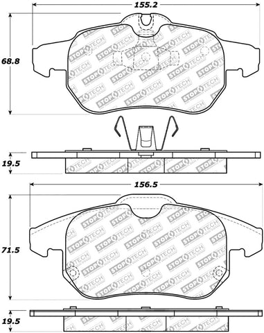 StopTech 06-11 Saab 9-3 Street Select Brake Pads w/Hardware - Front - 305.09720