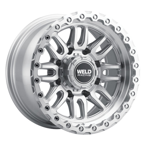 Weld Off-Road Swift 17x9in - 8x180 BP - ET-12 - 124.3mm CB - Gloss Silver Machined Wheel & Ring - W18579018450