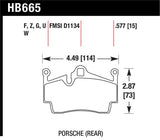 Hawk 2012-2015 Porsche Boxster DTC-60 Race Rear Brake Pads - HB665G.577